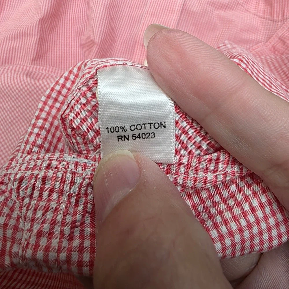 Banana Republic‎ Mens Softwash Tailored Slim Fit Red Gingham Button Down Shirt L